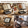 Book Stand for Reading, Wooden Cookbook Stand with Storage
