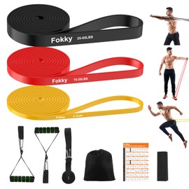 Fokky Fitness Bands, Resistance Bands Set, Resistance Bands Fitness Band with Door Anchor, Protective Pad and 2 x Handles, Exercise Band for Strength Training, Yoga, Pilates, Muscle Building