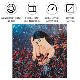 DIAMOND DOTZ Ballerina in Butterfly Dress Diamond Painting Kits for Adults - Diamond Art Kits a Relaxing Creative Craft Kit with Dotz Gems 20x20