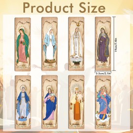 Catholic Bible Religious Bookmarks: 48 Pcs Virgin Mary Book Page Markers with Vintage Background Religious, Bookmark Clips for Reading, Christian Gift for Women Men Book Lovers