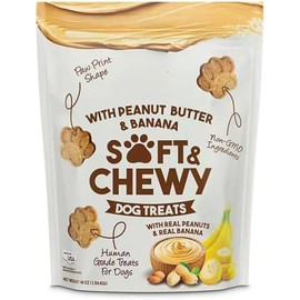 Soft & Chewy Dog Treats, Peanut Butter & Banana Flavor, Non-GMO, Human Grade, Bulk 48 oz Bag