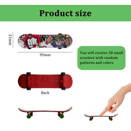 30 Pcs Mini Finger Skateboards Random Patterns Fingerboard Skateboard Mini Skateboard for Kids Finger Finger Boards Skateboards for Children's Birthday Party Toy Gifts