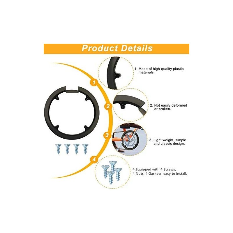 Chain Guard Protector, Black Plastic Chain Wheel Crankset Cover for