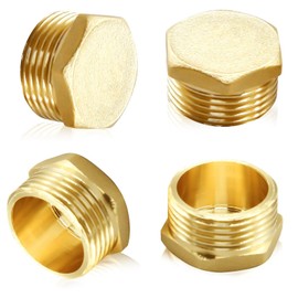 4Pcs Brass Garden Hose Plug Faucet Cap, Garden Hose Cap, Outdoor Faucet Cap 3/4 Inch Hose End Plug Spigot Cap, Garden Hose Caps and Plugs Male Spigot, Hose End Replacement