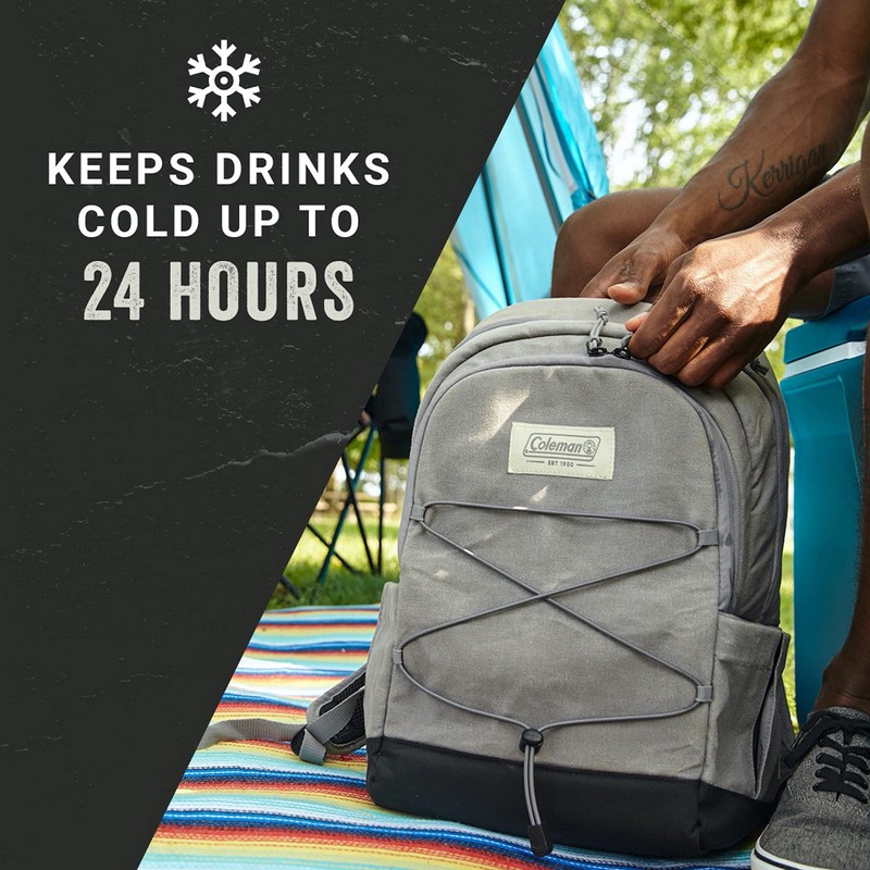 Coleman Backroads 30-Can Soft Cooler Backpack, Leak-Proof Portable Insulated Backpack