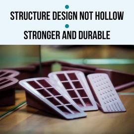 HOYAHH Door Wedge Stopper - Pack of 4 (Maroon) - Classic Rubber Door Stop