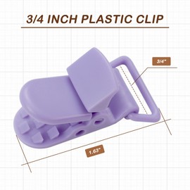 10-Pack Pacifier Clip Replacement Ends - BPA-Free Plastic Fasteners for DIY Baby Crafts, Sewing Bibs & Blankets Straps (3/4 Inch, Purple)