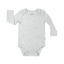 Little Sleepies Long Sleeve Bodysuit for Baby Boys and Girls, Light Heather Gray, 12-18M