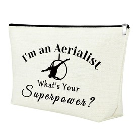 Mxrymvu Aerialist Gift Makeup Bag Aerialist Yogi Dancer Gift Aerial Yoga Gifts Aerial Silks Dancer Cosmetic Bag Zipper Pouch Bag Gymnastics Gift for Girls Friend Sister Birthday Christmas Gift