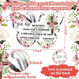 Gerrii Christian Gifts for Women Religious Bible Verses Plaques Decor Christmas Inspirational Gifts Acrylic Spiritual Gifts for Her Mom Sister Girl Christian Home Decorative Signs(Elegant Butterfly)