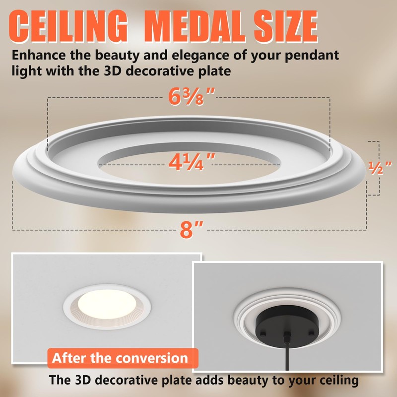 gezee R5 and 6 Recessed Can Light Conversion Kit, for