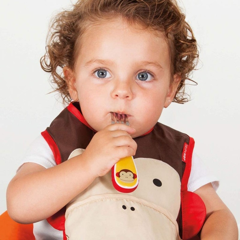 Skip Hop Toddler Utensils, Fork and Spoon Set, Monkey
