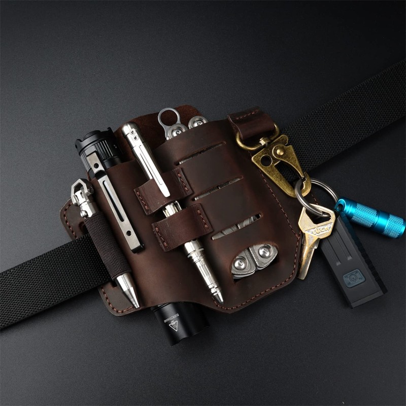 VIPERADE PJ16 Leather Sheath for Belt, Tool Leather Sheath for