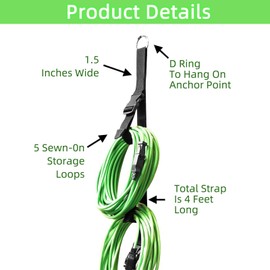 1PCS Cable Extension Cord Organizer,Storage Garage Extension Cable Rack Organizer with 5 Slots,Cable Extension Storage Cord Holder for Save SpaceCable,Hose,Rope,String Lights(Black)