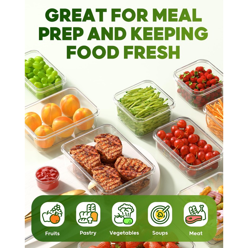 KEMETHY 70 PCS Food Storage Containers with Lids(35 Containers &