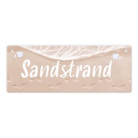 Sandstrand Holiday Metal Sign L in 10.5 x 28 cm for the Patio Decorative Tin Sign for the Balcony or Pool with Beautiful Summer Motif and Against Wanderlust Metal Sign L in 10.5 x 28 cm XL The Perfect