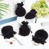 Drawstring Bags, Faux Velour, Set of 10, Jewelry Pouch, Accessory