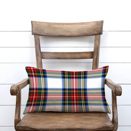 AOFANGGO Christmas Pillow Covers 12x20 inch Red Green Blue Plaids Check Throw Pillows Winter Holiday Decorations Farmhouse Rustic Cushion Covers for Bed Chair Sofa Couch