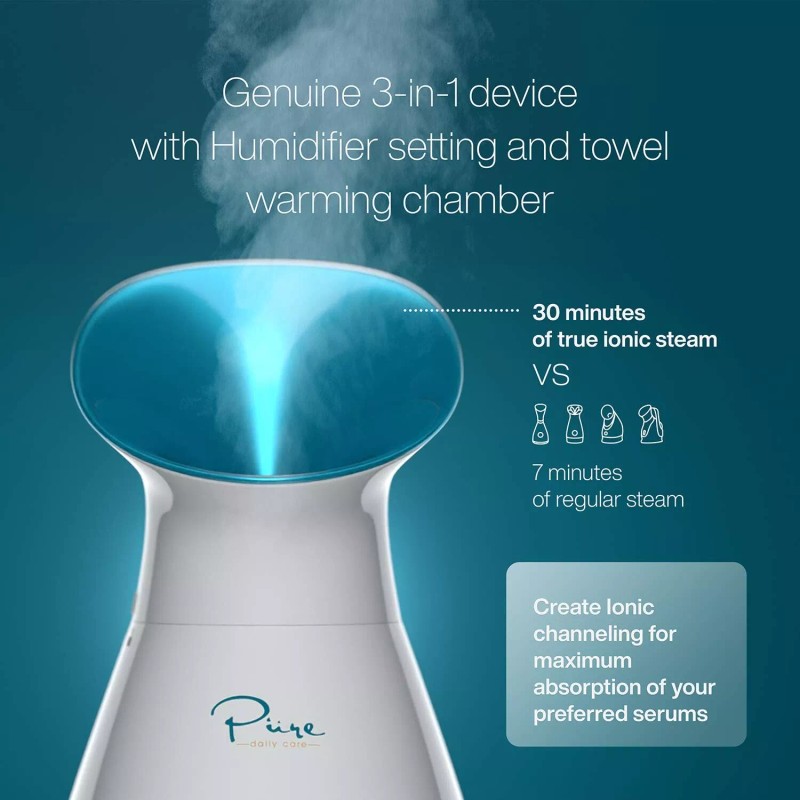 Pure Daily Care NanoSteamer Large 3-in-1 Nano Ionic Facial Steamer