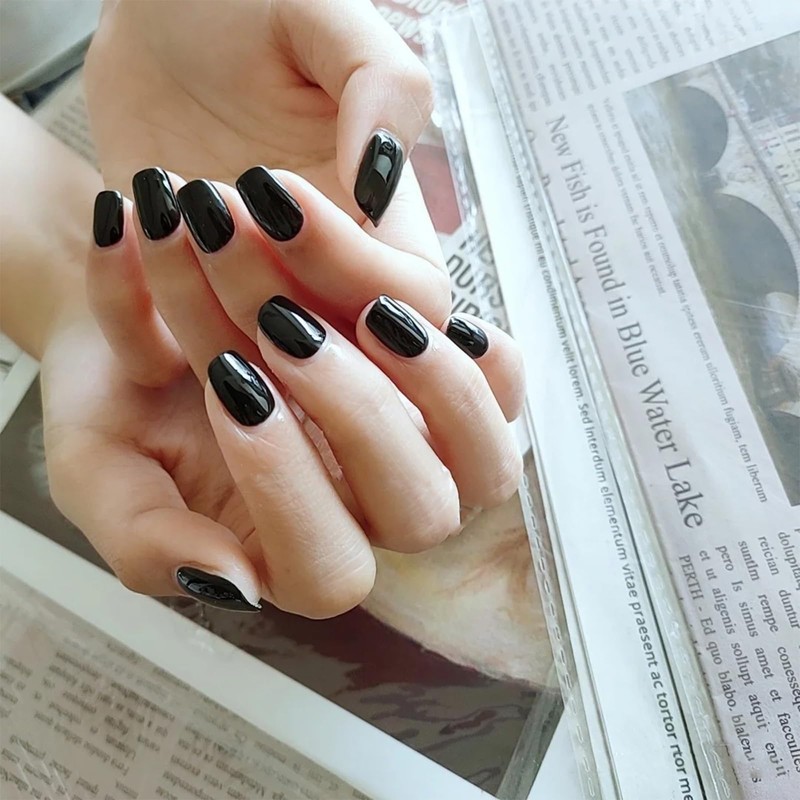 COSMOO Black Quick Dry Nail Polish, Solid Black Air Dry