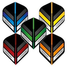 Hardcore Stripes Selection Pack Extra Thick Standard Dart Flights - 5 Sets Per Pack (15 Dart Flights in Total) & Red Dragon Checkout Card