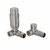NRG Satin Nickel Corner Thermostatic Valve Bathroom Towel Rail Radiator