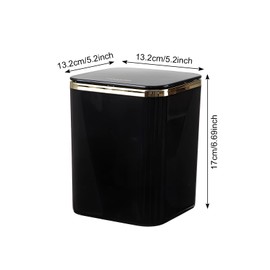 Tolenre Small Table Bin with Lid, 2 L, Mini Table Waste Bin for Dining Room, Bathroom, Office, Bedroom (Black)