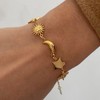 Gold Sun Moon Star Link Bracelet for Women Dainty Gold