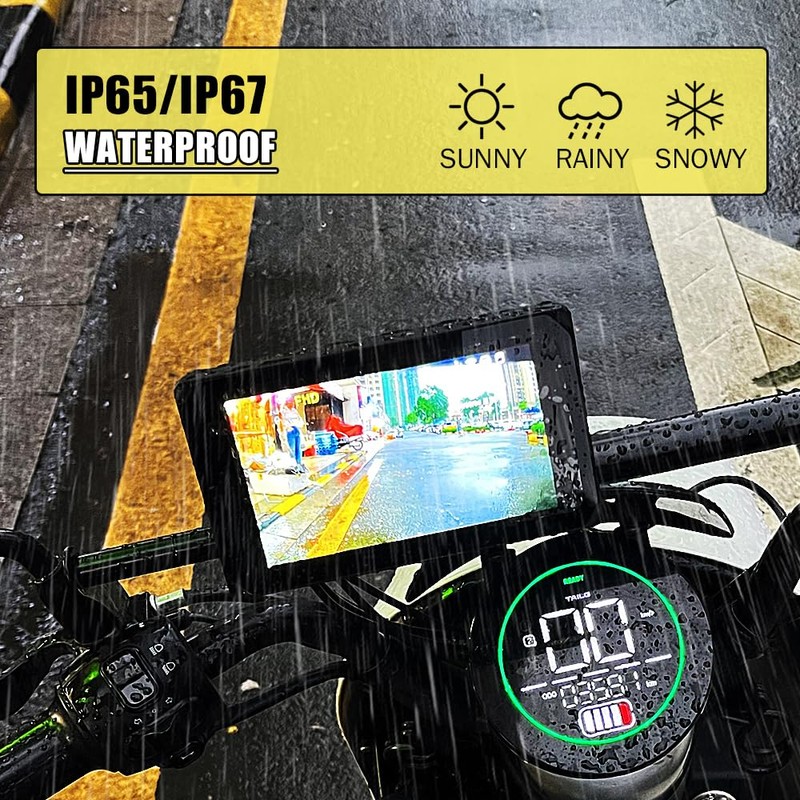 VSYSTO Motorcycle Dash Cam Front & Rear 1080P Cameras with