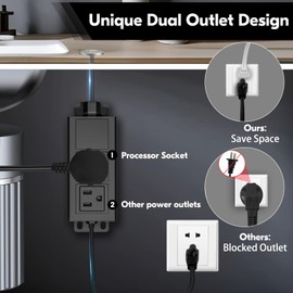 Garbage Disposal Air Switch Kit, Garbage Disposal Button, Kitchen Garbage Disposal Switch Button, Sink Top Waste Disposer On/Off (Black Stainless Steel)