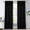 RYB Home Black Velvet Curtains for Living Room - Soft