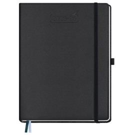 BEZEND Planner 2025 2026 Weekly and Monthly, 18-Month Academic Year (Jul 25-Dec 26) 8.5" x 11" Calendar Book, Vertical Daily Appointment with Hourly Timeslot, Leather Hardcover - Black