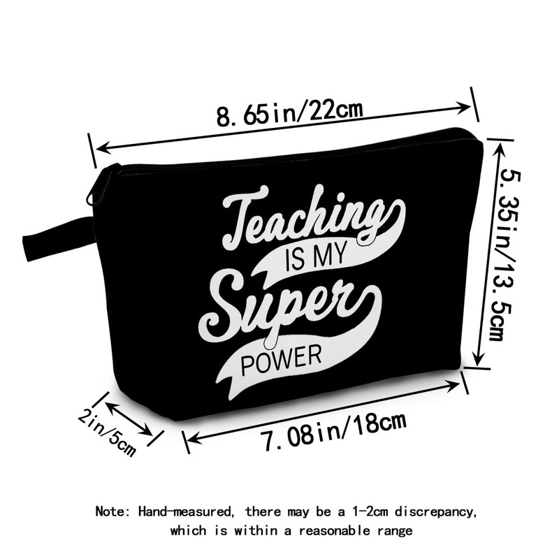 MoCaliduccious Teaching IS MY Super POWER Print Makeup Bag Teacher