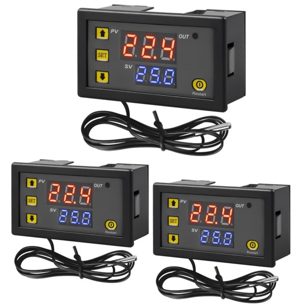 W3230 LCD Digital Thermostat, DC 12 V 20 A Digital