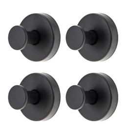 Mgoodoo 4 Pcs Suction Cup Hooks for Shower,304 Stainless Steel No-Drill Hooks for Bathroom,Removable Towel Hooks are Suitable for Bathroom Walls, Kitchens, Glass, Mirrors,Ceramic Tiles(Matte Black)