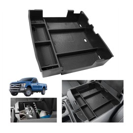 EUEKY 2025 2024 F250 Center Console Organizer Tray Storage Box, Compatible with 2023 2024 F250 F350 F450 Super Duty Center Armrest Glove Storage Box Accessories