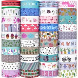 40 Rolls Washi Masking Tape Set, Decorative Tape for Crafting, Decorating Bullet Journals, Planner