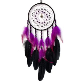 Donko Purple and Black Dream Catcher with Pendant