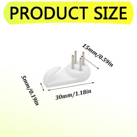 Hocansen 50 Pieces Wall Hooks Anti-marking Plastic Invisible Nail Hooks White Picture Frame Hooks for Wall Decorations (30x15x5/XK-SL)