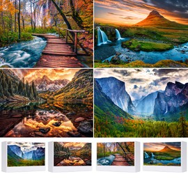 4 Pack 1000 Pieces of Jigsaw Puzzles for Adults, Yosemite, Chestnut Bell, Iceland, European National Park Nature Landscape Scene Challenging Puzzle