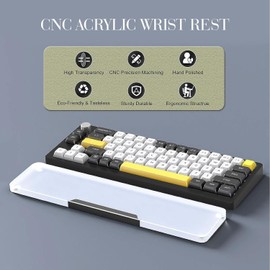 SELORSS Acrylic Keyboard Wrist Rest Pro- TENKEYLESS 80% Keyboard- Mechanical Keyboards Ergonomic Palm Rest for Computer Keyboard,Anti-Slip Base,Wrist Pad for Laptop,Office & Home-Easy Typing,Black