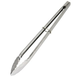 12” Stainless Steel Serving Tongs. Easy to Grip Handle with Locking Catch and Hanging Eye for Convenient Storage. Dishwasher Safe. Great for Serving Salads, Grilling Meats and Flipping Food in the Pan