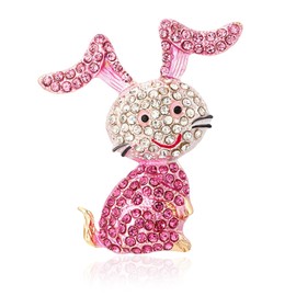 Rhinestone Bunny Brooch Pin, Women's Rhinestone Rabbit Brooch, Easter Rabbit Brooch, Brooches & Pins for Women, Easter Jewellery, Clothing Decor Accessories for Women and Girls, Alloy and rhinestone