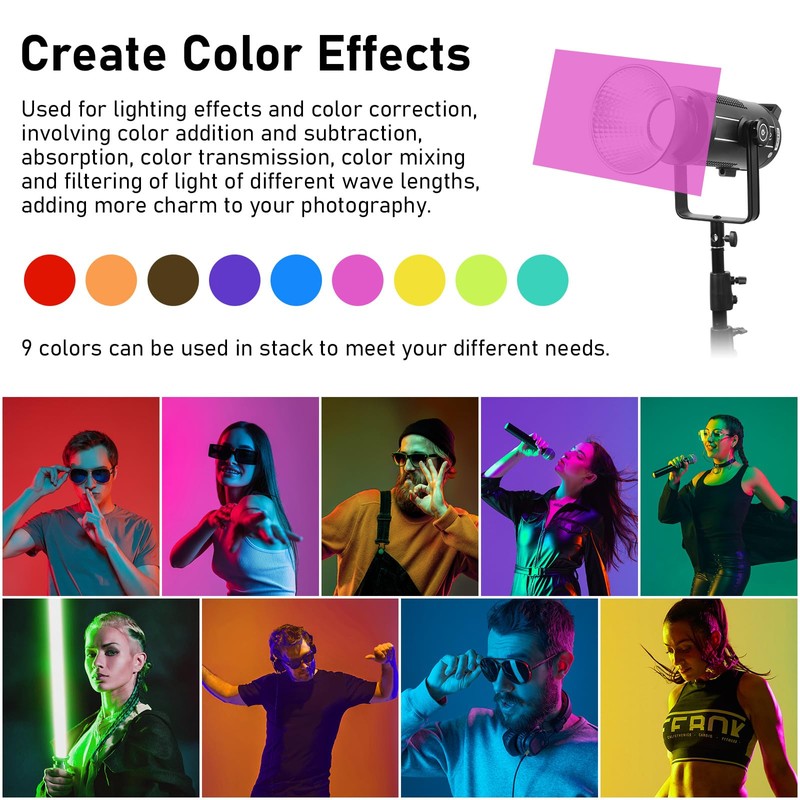 UTEBIT 20 Pack Color Correction Gel Light Filter, Transparent Color