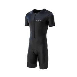 Sikma Mens Cycling Skinsuit Padded One Piece Trisuit Bike Top Short (Black, Large)