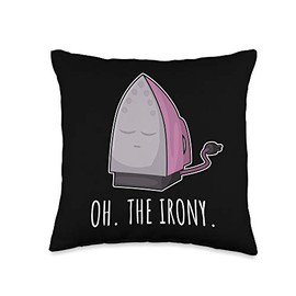 Iron Clothes Irony Housework Throw Pillow