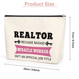 Realtor Gifts for Women 25X17CM Makeup Bag Gifts for Real Estate Agent Thank You Gift for Realtor Closing Gift Appreciation Gift Christmas Birthday Gift for Realtor Toiletry Bag