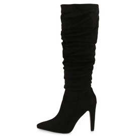 VAN HILL Women's Boots High Heels Lightly Lined with Stiletto Heel, black