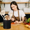 WDFCN Extra Larae Rotating Black Utensil Holder Plastic Kitchen Utensils