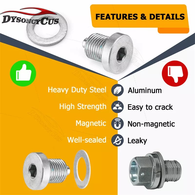 DY Magnetic Drain Plug Oil Sump - size 1/2"-20 1/2"